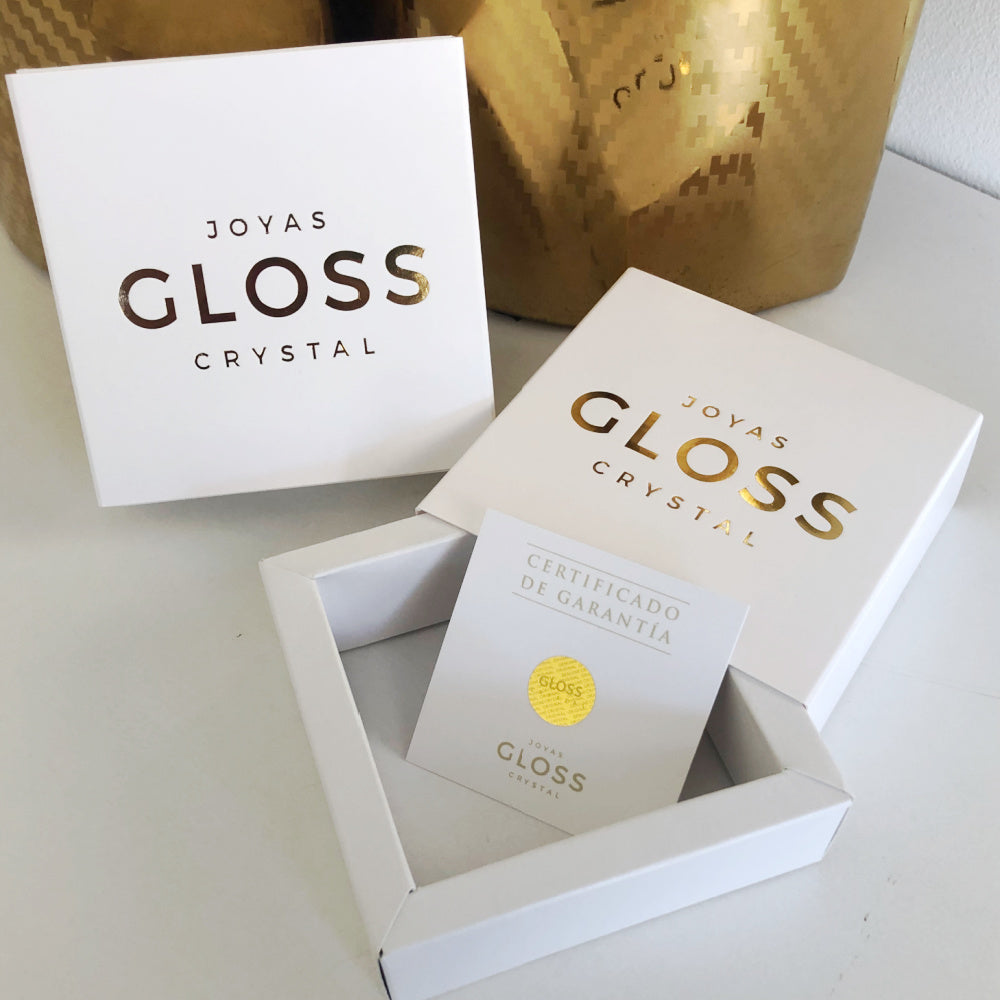 Aros Punto Luz Oro Rosado - Gloss Crystal