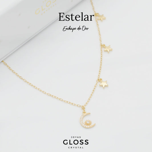 Collar Estelar Enchape Oro 18k.