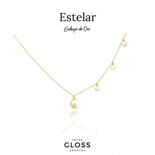 Collar Estelar Enchape Oro 18k.