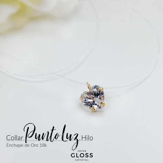 Collar Punto Luz Hilo Corazón - Gloss Crystal