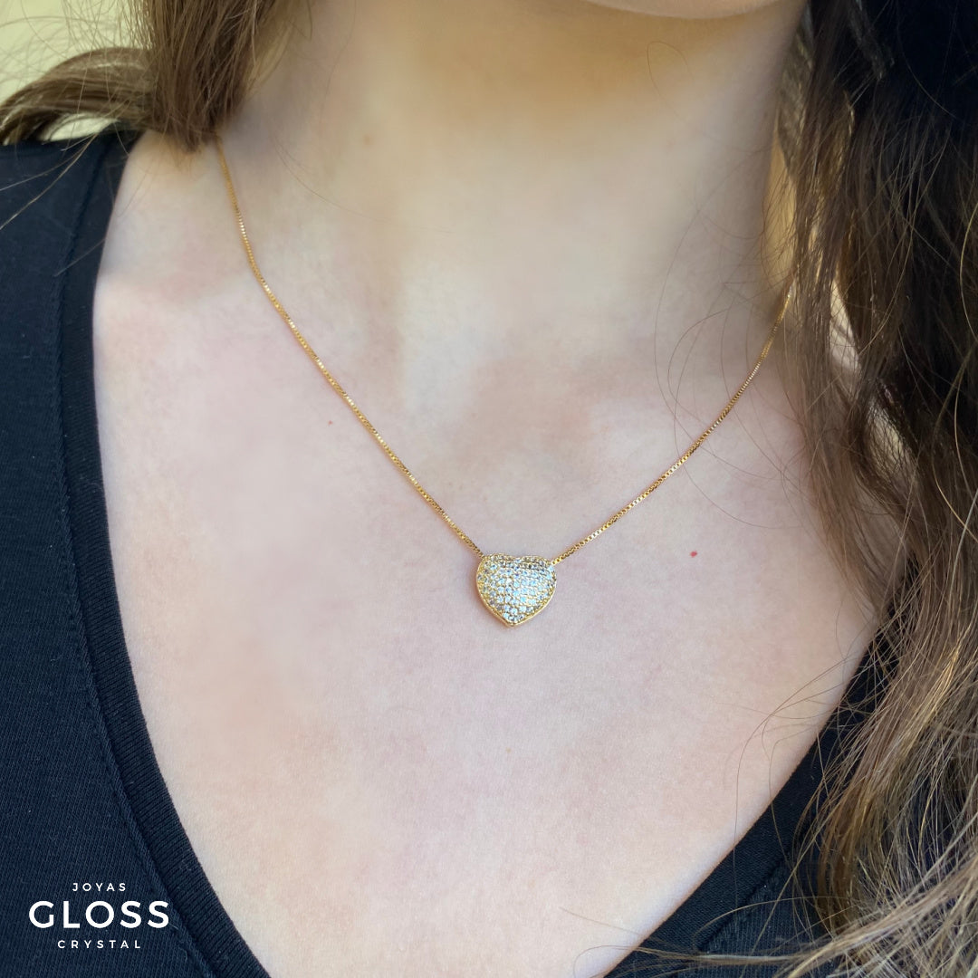 Conjunto Corazón Pave - Gloss Crystal