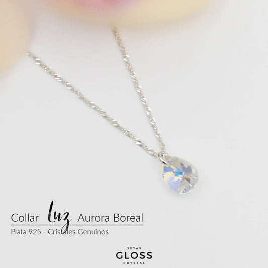 Collar Luz Plata Aurora Boreal