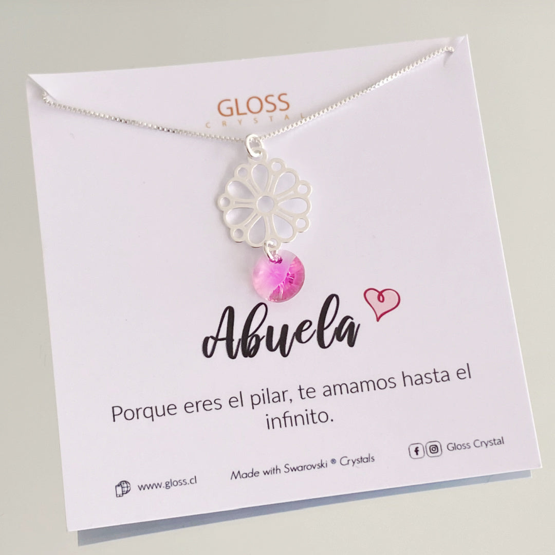 Collar Abuela Plata 925 Cristal Genuino - Gloss Crystal