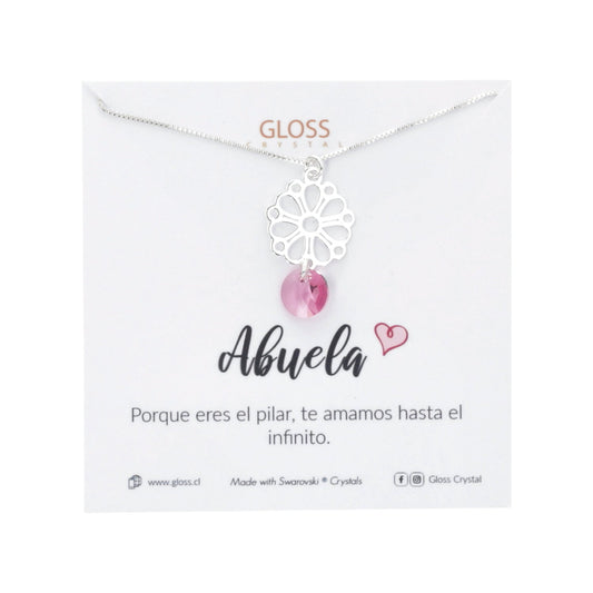 Collar Abuela Plata 925 Cristal Genuino - Gloss Crystal