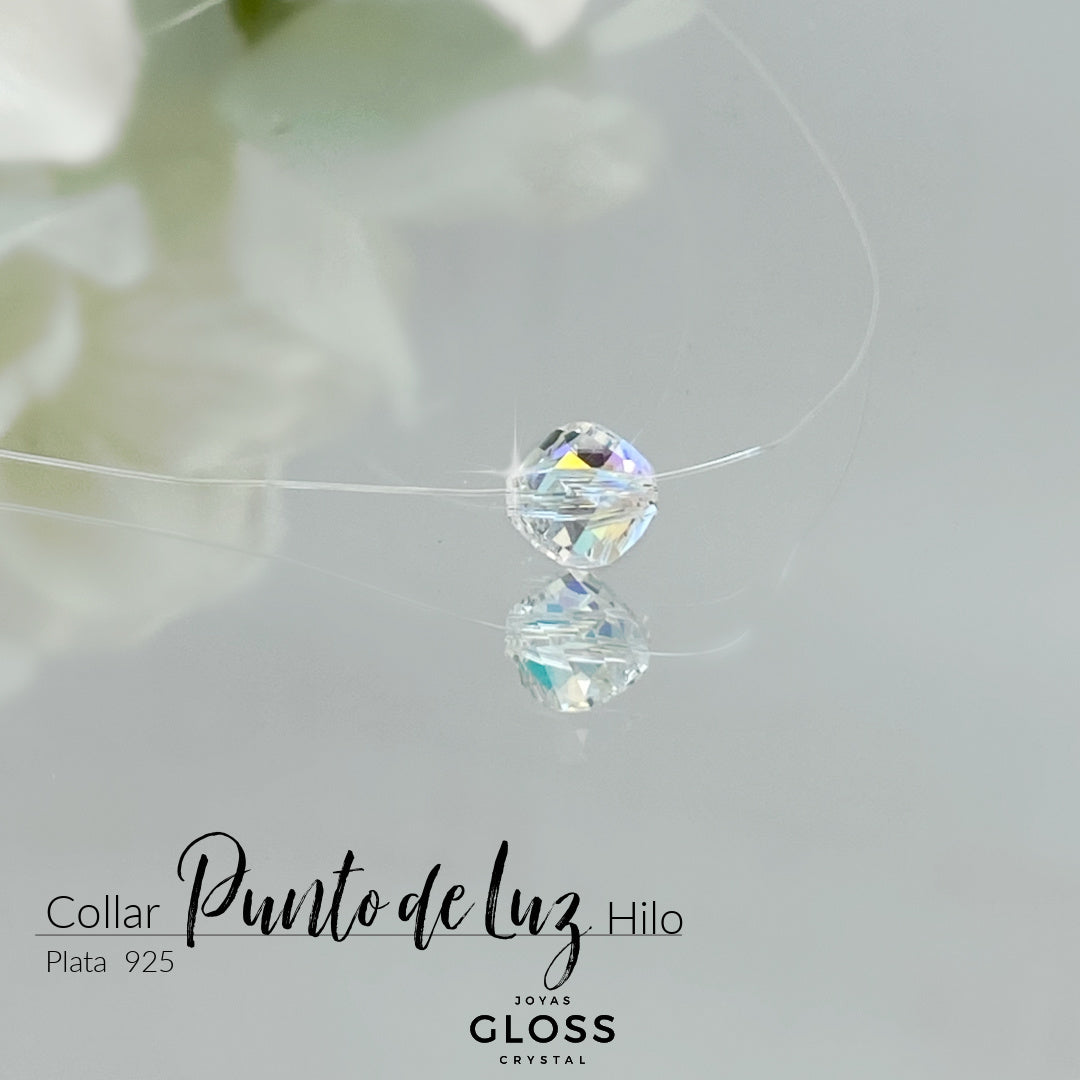 Collar Punto Luz Hilo Cristal Genuino - Gloss Crystal