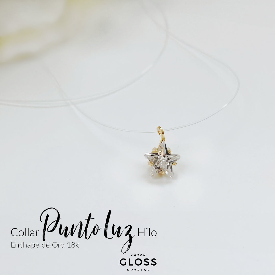 Collar Punto Luz Hilo Estrella - Gloss Crystal