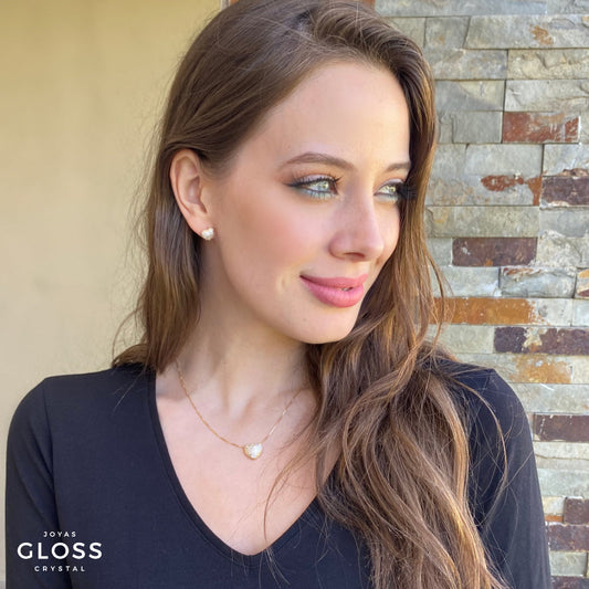 Conjunto Corazón Pave - Gloss Crystal